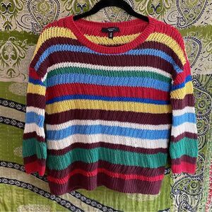 Weekend Max Mara Multicolored Striped Linen Sweater Size Extra Small